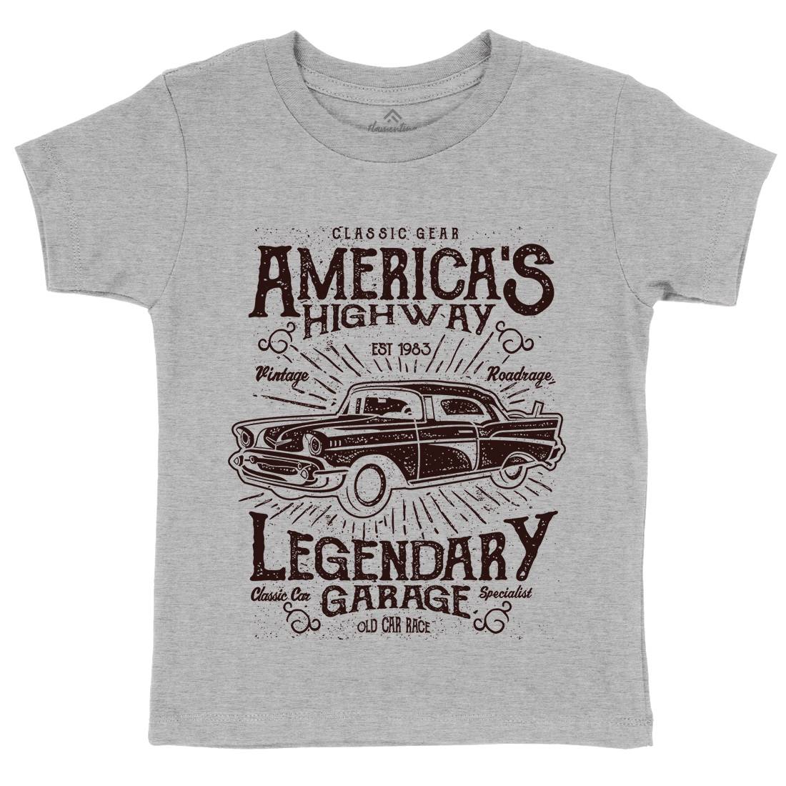 America&#39;s Highway Kids Organic Crew Neck T-Shirt American A004