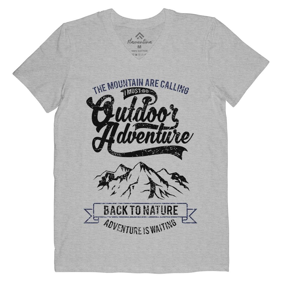 Outdoor Adventure Mens V-Neck T-Shirt Nature A104