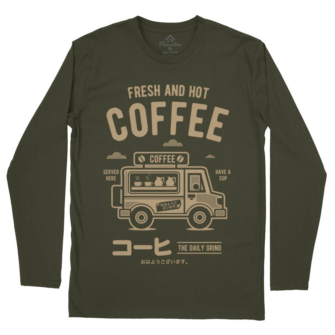 Coffee Van Mens Long Sleeve T-Shirt Drinks A219