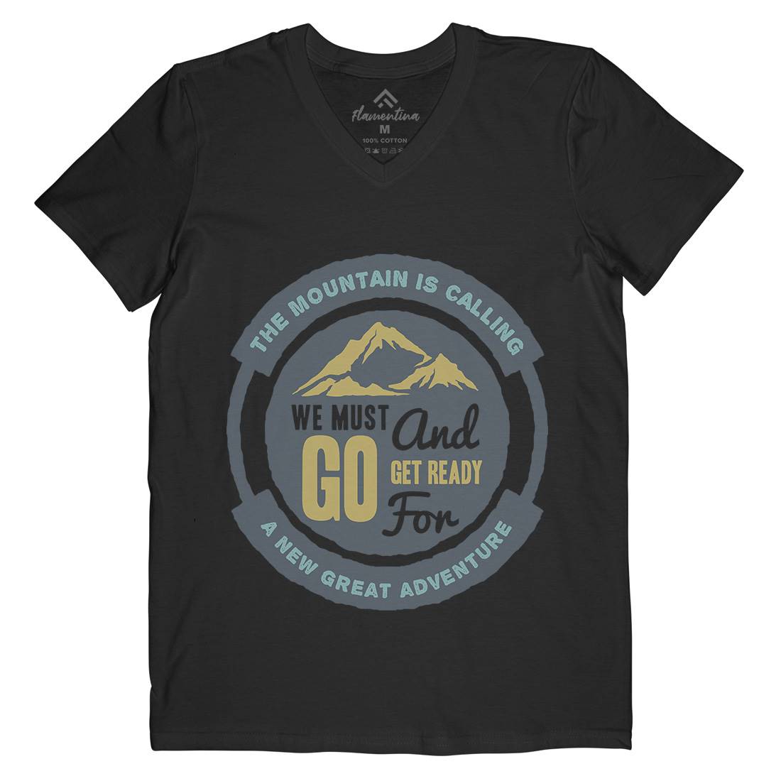 Mountain Mens V-Neck T-Shirt Nature A384