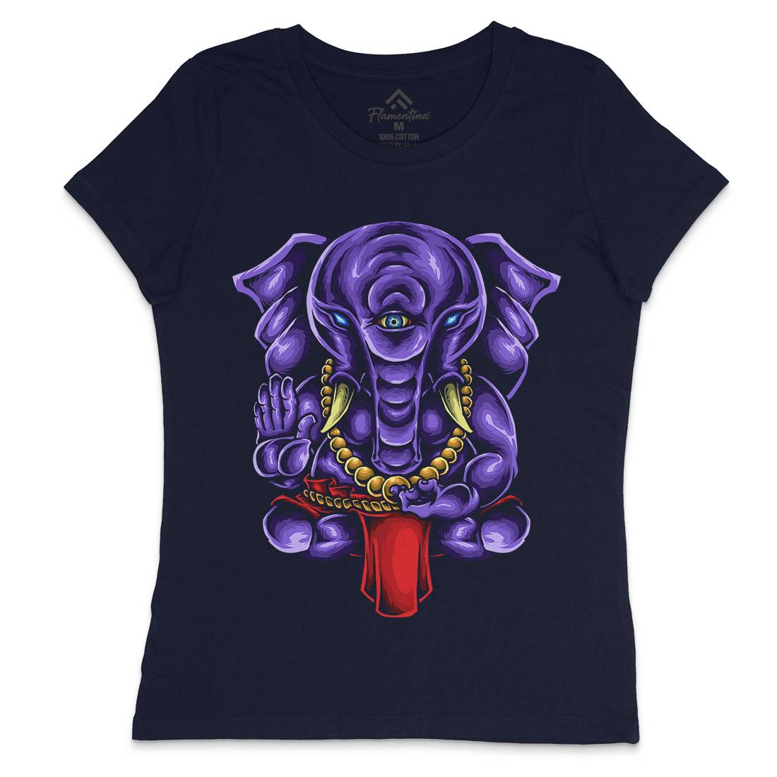 Ganesha Womens Crew Neck T-Shirt Religion A423