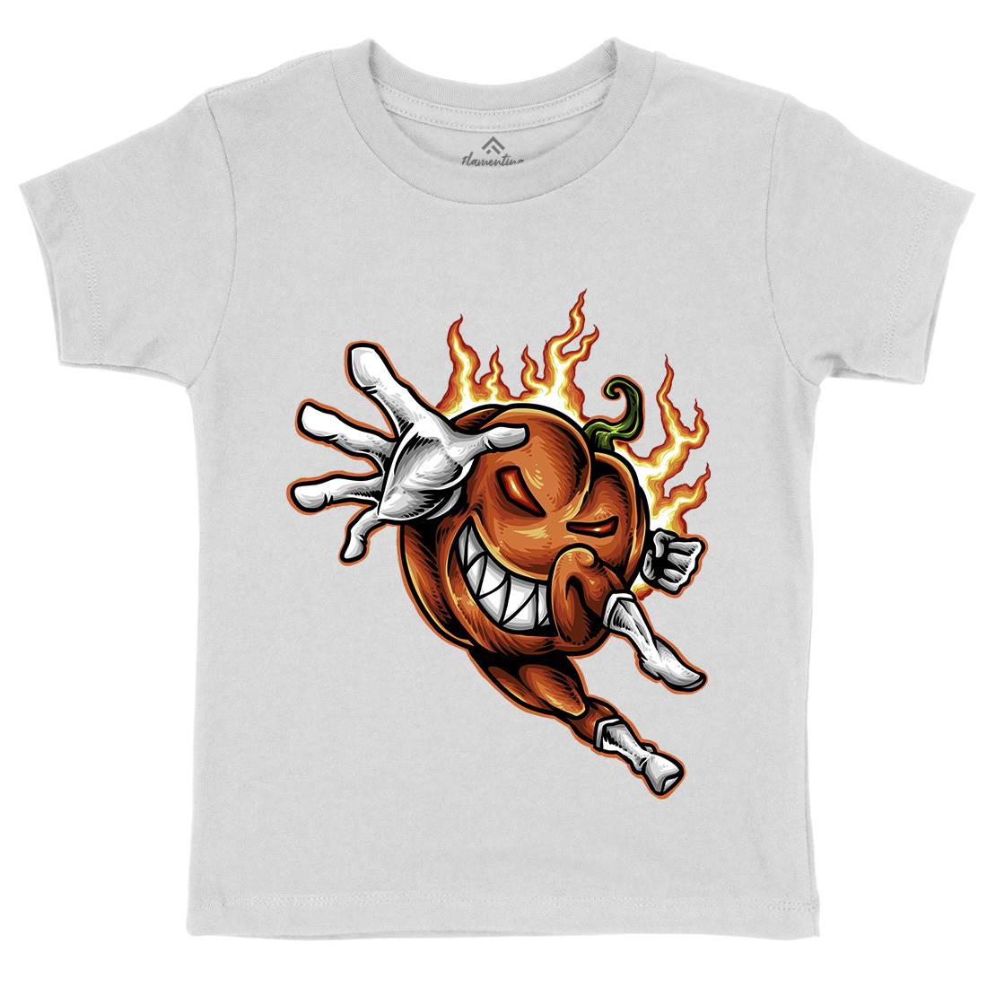 Pumpkin Hero Kids Crew Neck T-Shirt Halloween A455