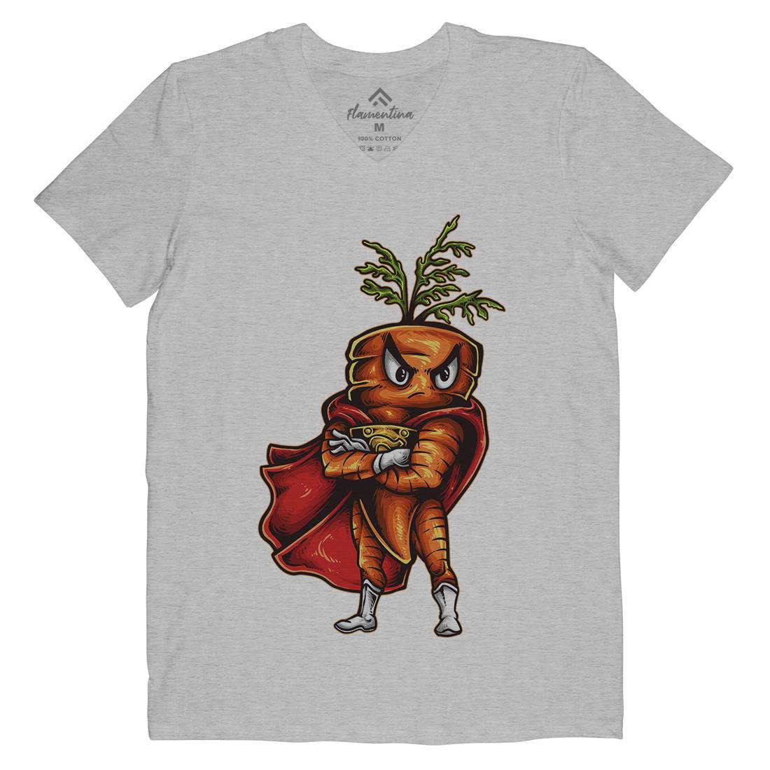 Super Carrot Mens V-Neck T-Shirt Food A473