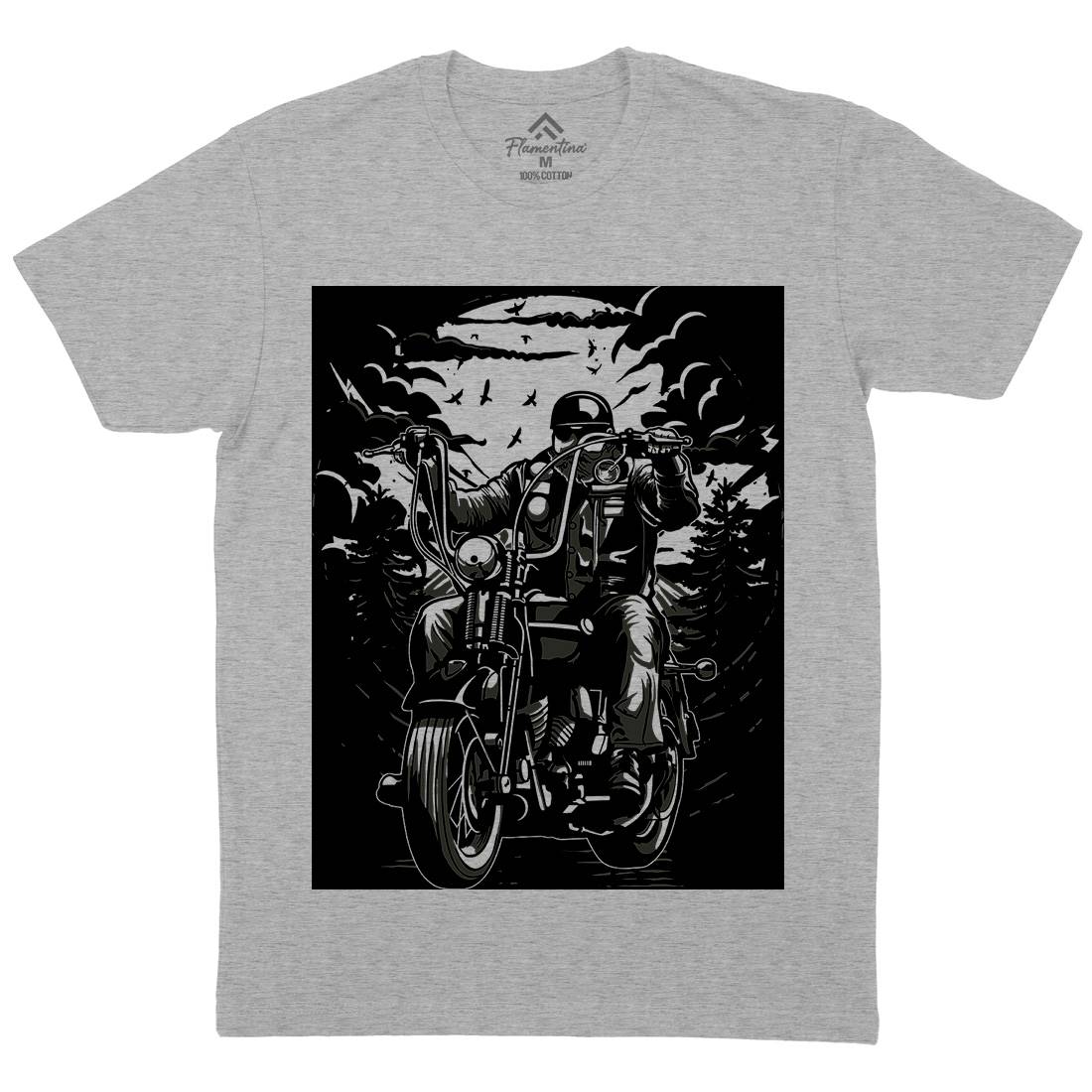 Live To Ride Motorcycle Mens Crew Neck T-Shirt Horror A552