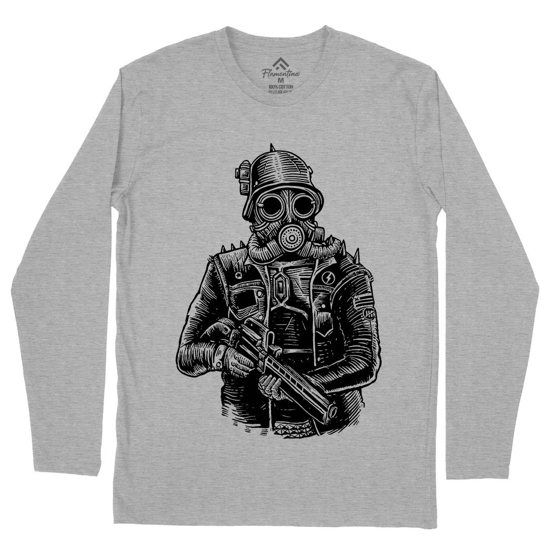 Soldier Mens Long Sleeve T-Shirt Steampunk A577