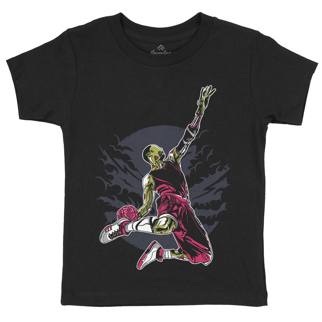 Zombie Slam Dunk Kids Organic Crew Neck T-Shirt Sport A597