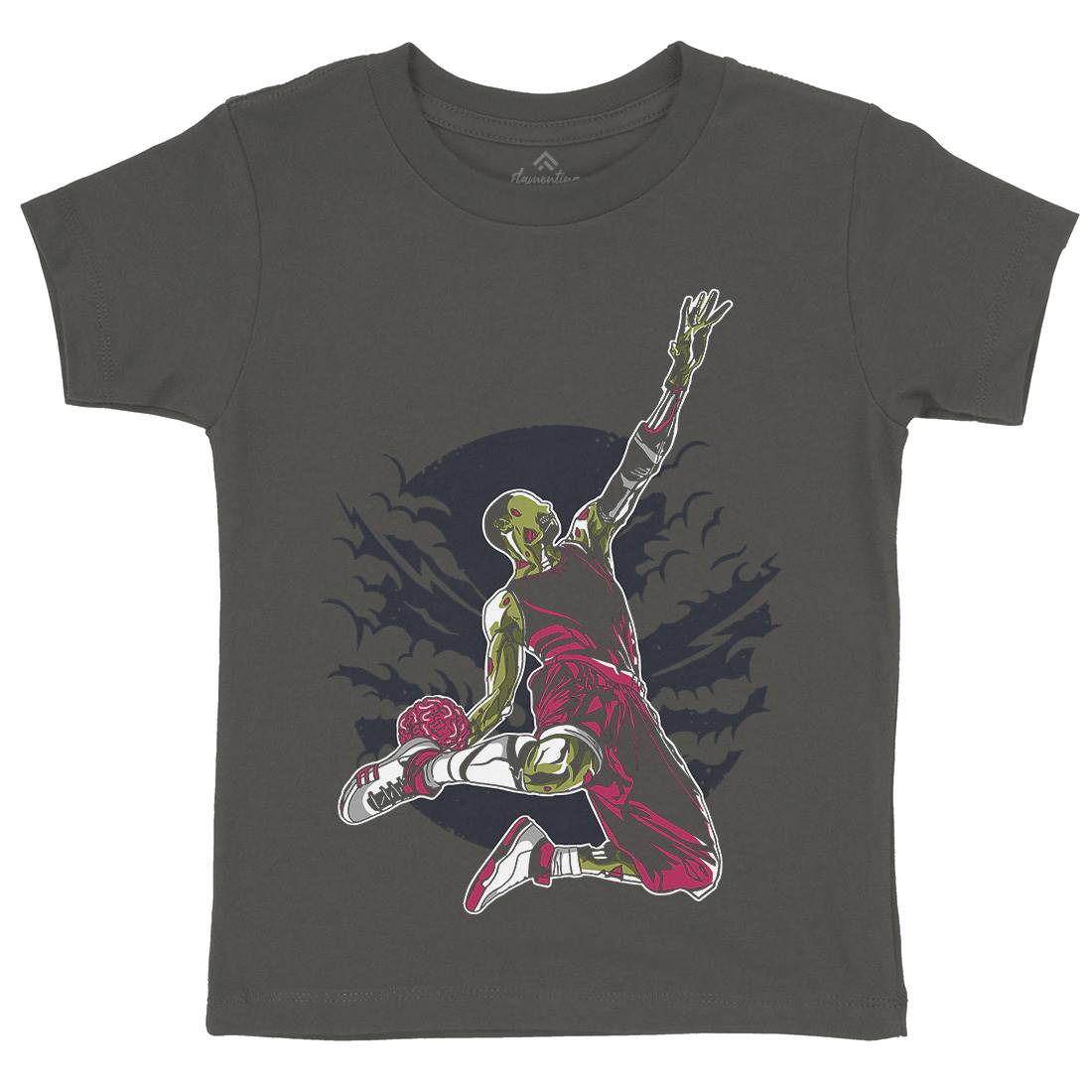 Zombie Slam Dunk Kids Organic Crew Neck T-Shirt Sport A597