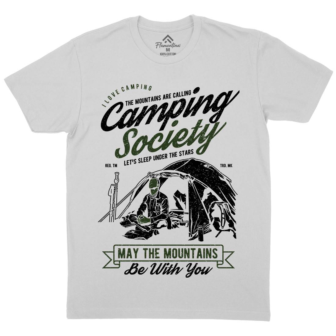 Camping Society Mens Crew Neck T-Shirt Nature A631