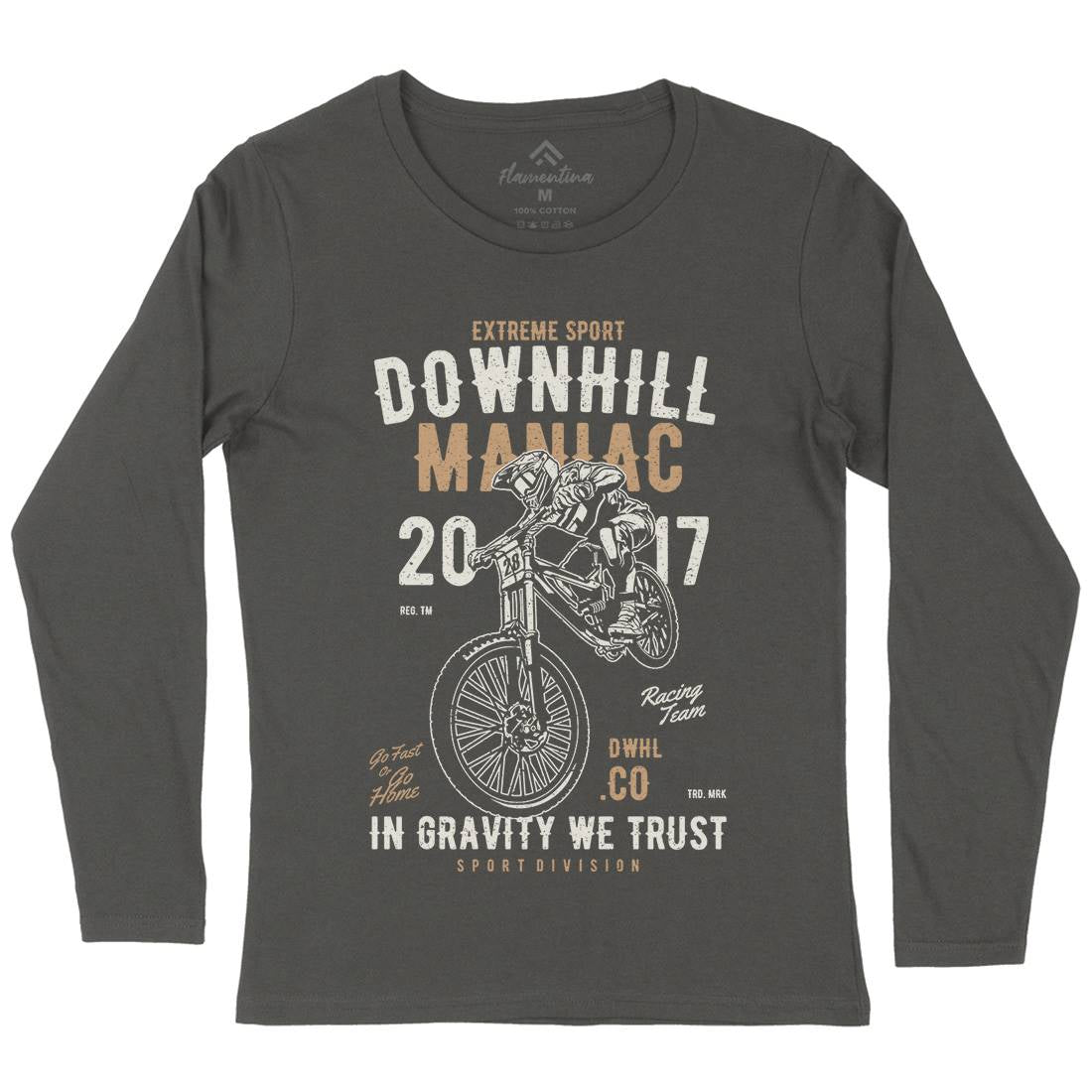 Downhill Maniac Womens Long Sleeve T-Shirt Bikes A644