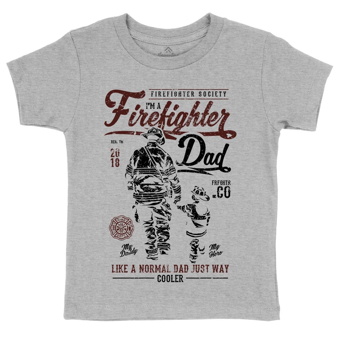 Dad Kids Crew Neck T-Shirt Firefighters A657