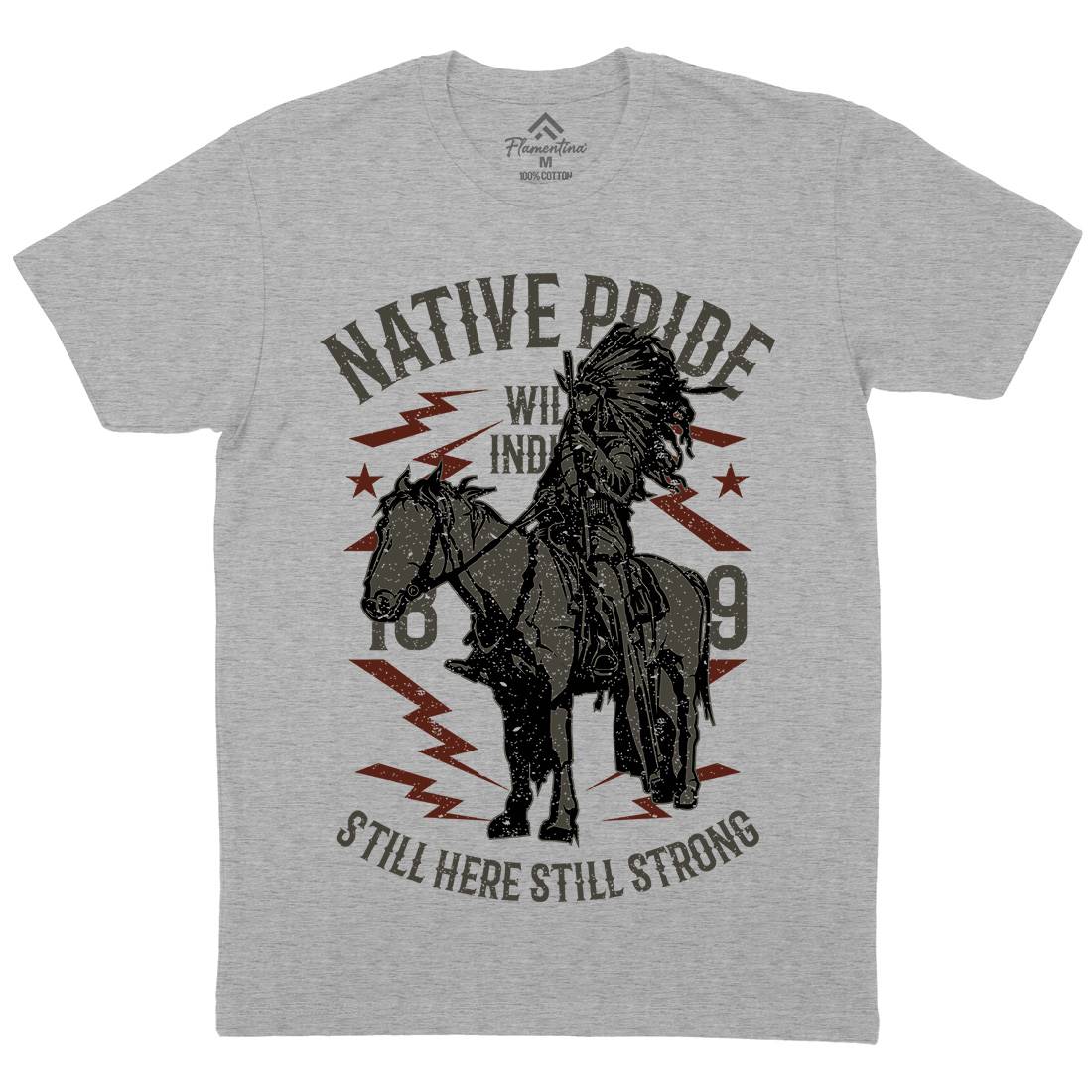 Native Pride Mens Crew Neck T-Shirt American A724