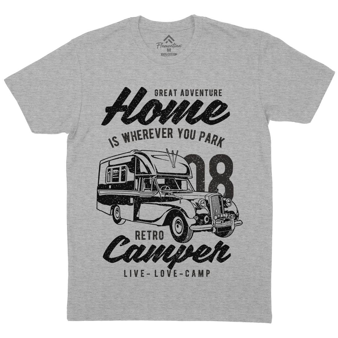Retro Campers Mens Crew Neck T-Shirt Nature A740