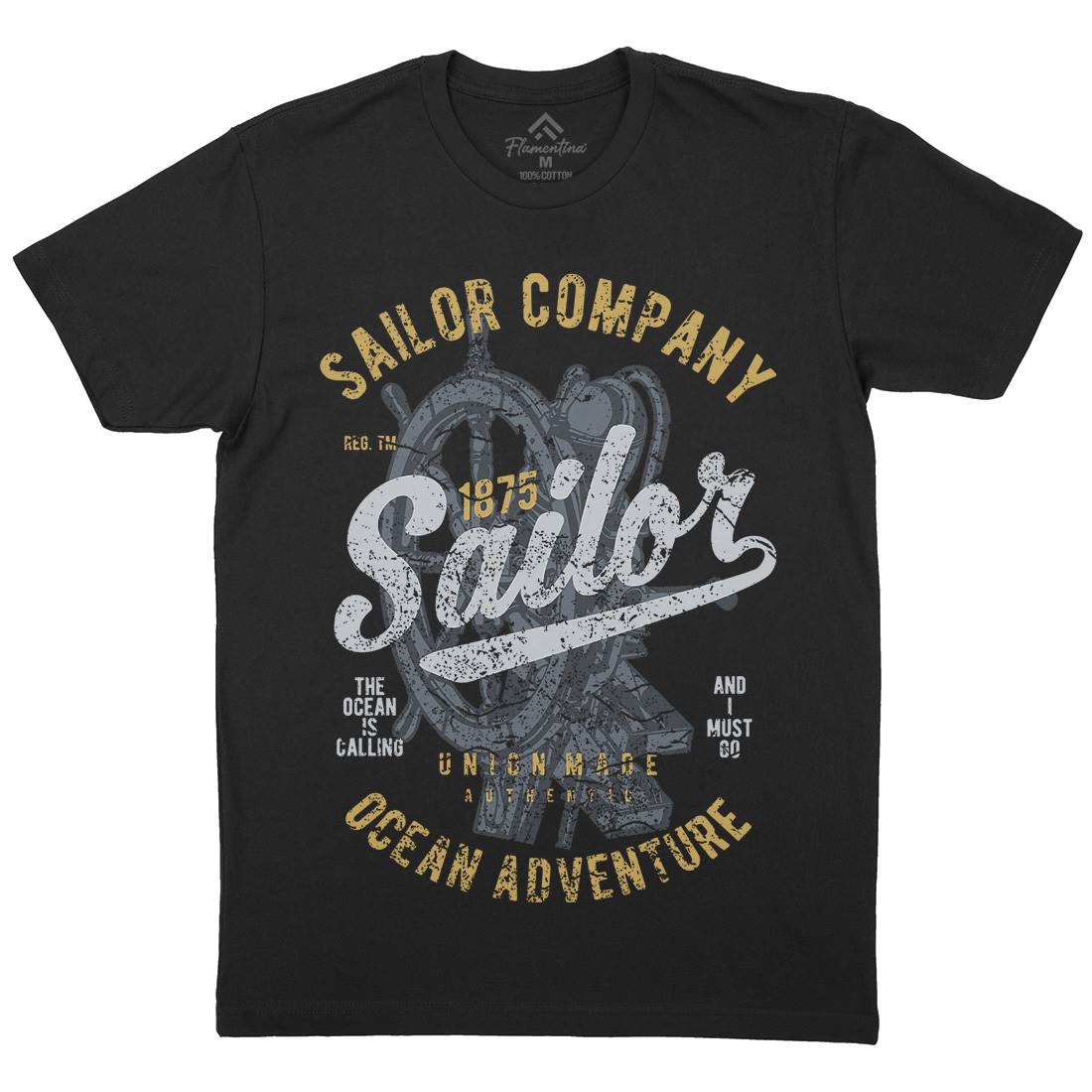 Sailor Mens Crew Neck T-Shirt Navy A750