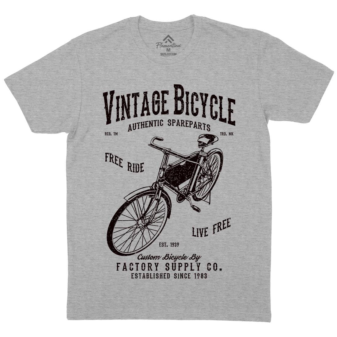 Vintage Bicycle Mens Crew Neck T-Shirt Bikes A784