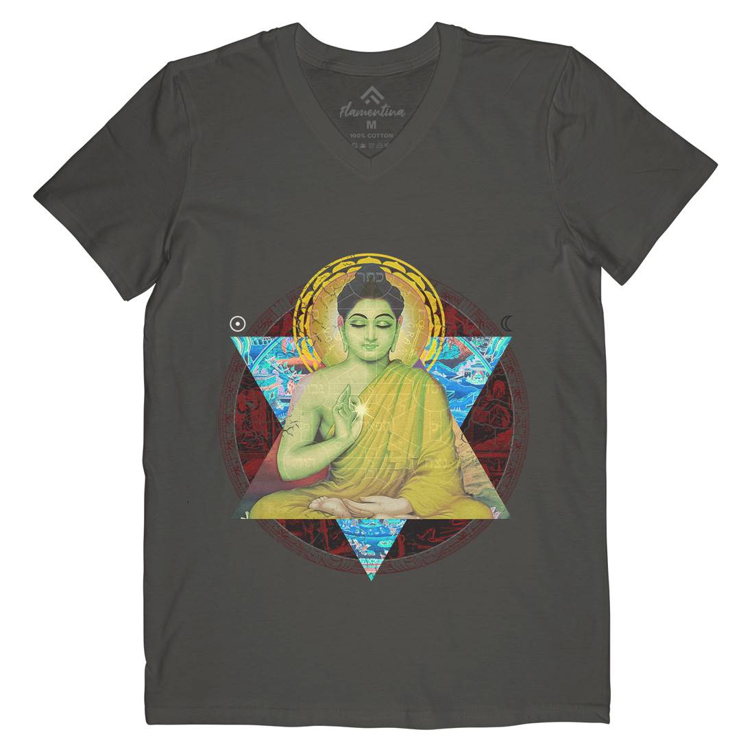 Buddhadharma Mens V-Neck T-Shirt Illuminati A812
