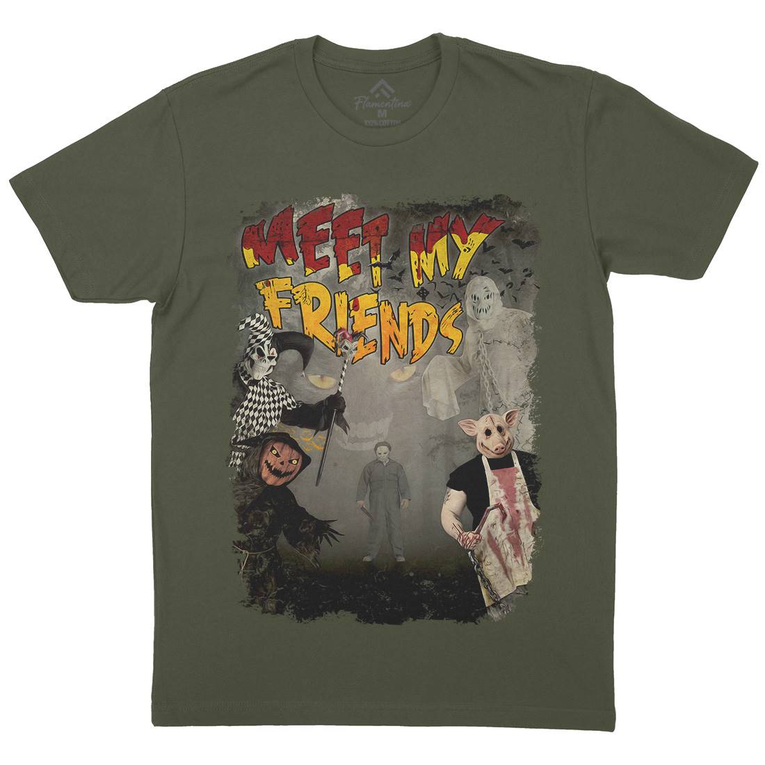 Meet My Friends Mens Crew Neck T-Shirt Horror A875