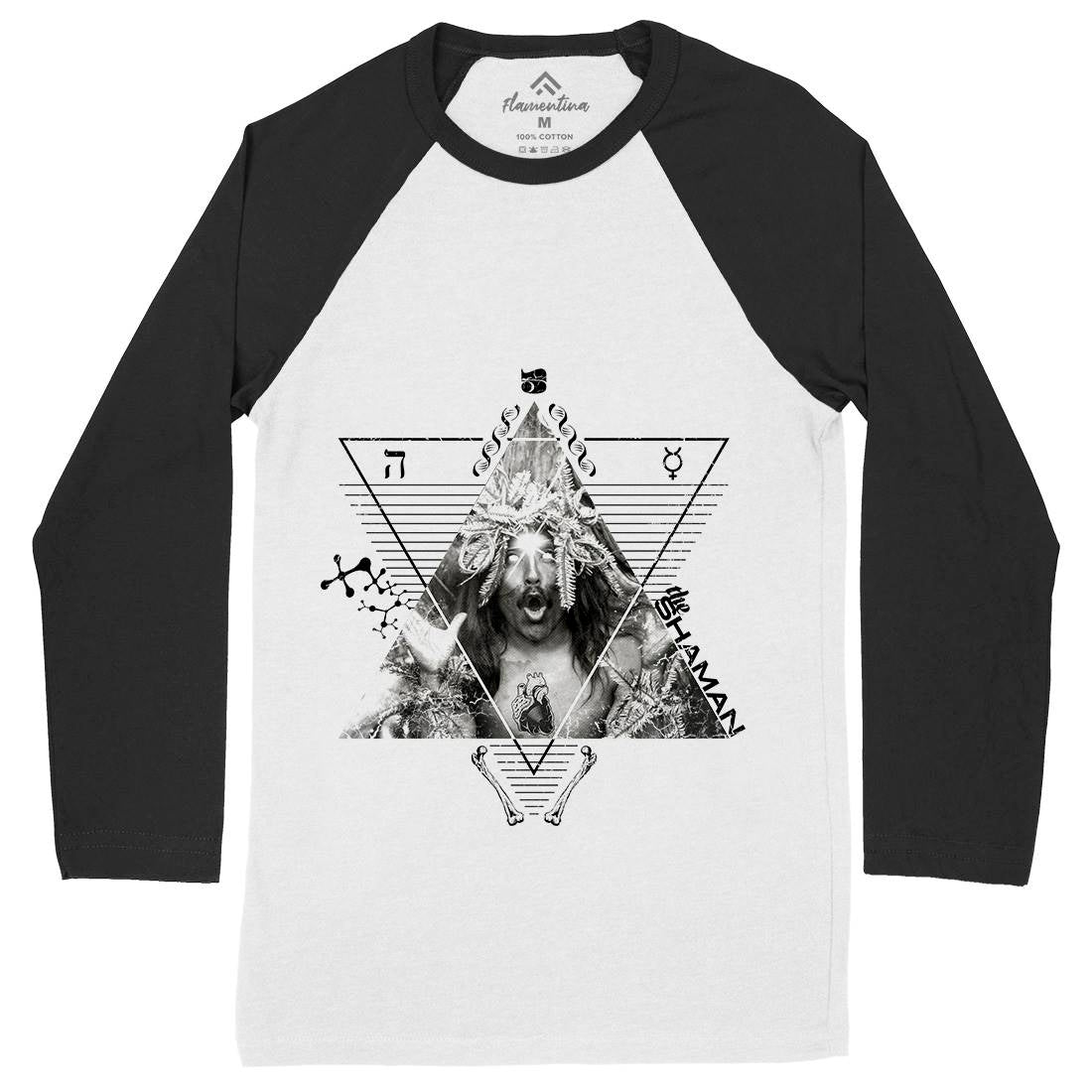 The Shaman Mens Long Sleeve Baseball T-Shirt Illuminati A927
