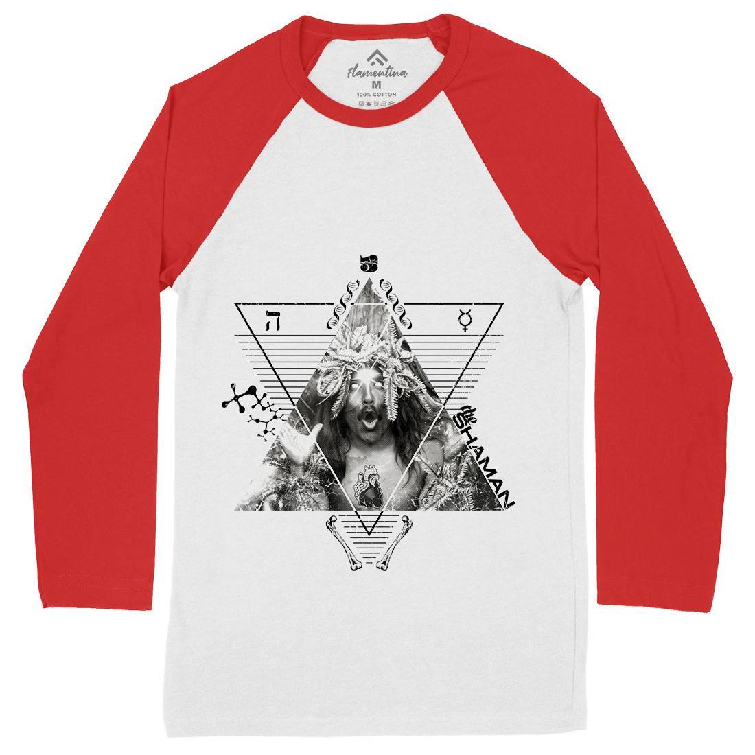 The Shaman Mens Long Sleeve Baseball T-Shirt Illuminati A927