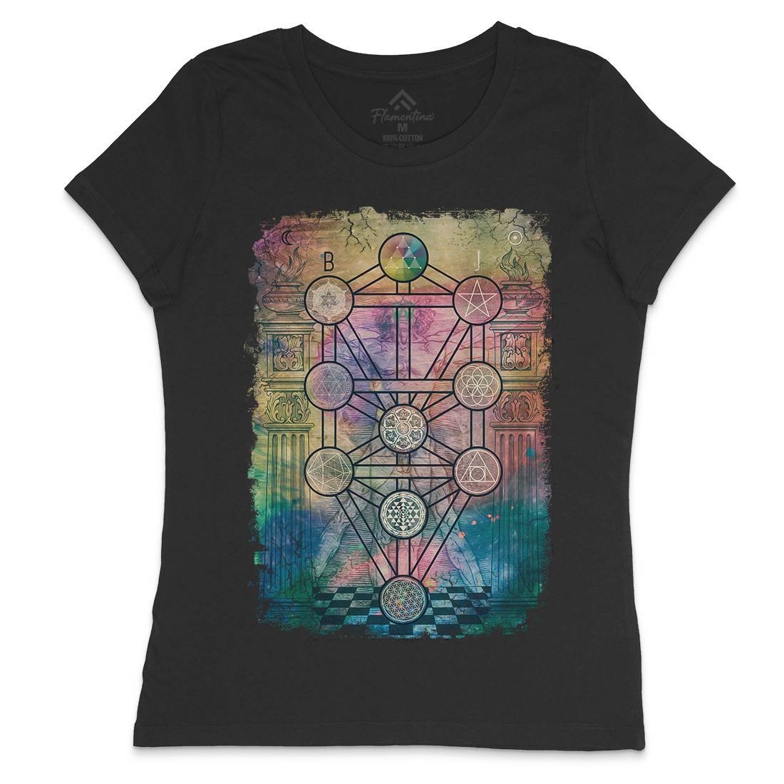 Tree Of Life Womens Crew Neck T-Shirt Illuminati A934
