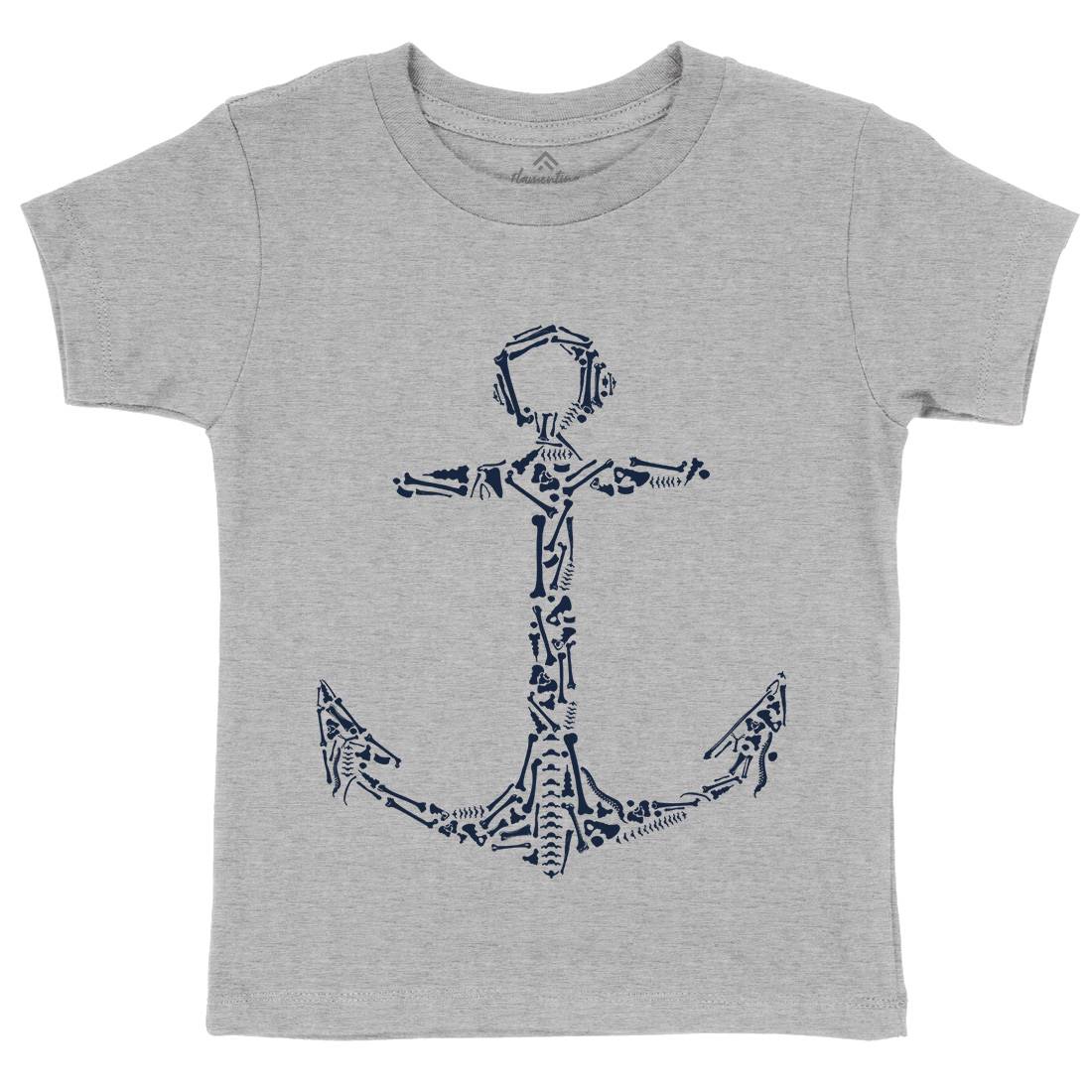 Anchor Bones Kids Crew Neck T-Shirt Navy B002
