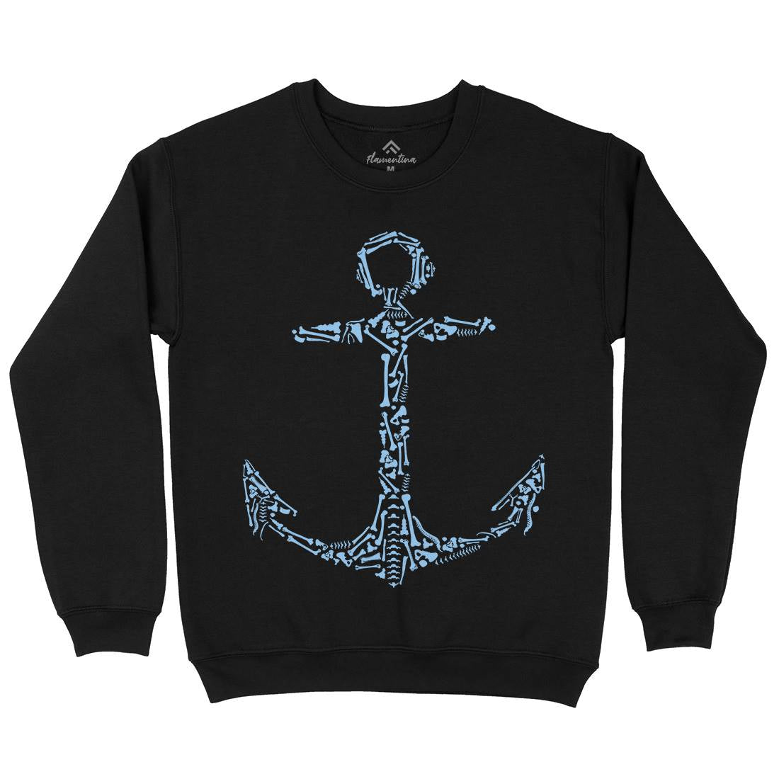 Anchor Bones Mens Crew Neck Sweatshirt Navy B002
