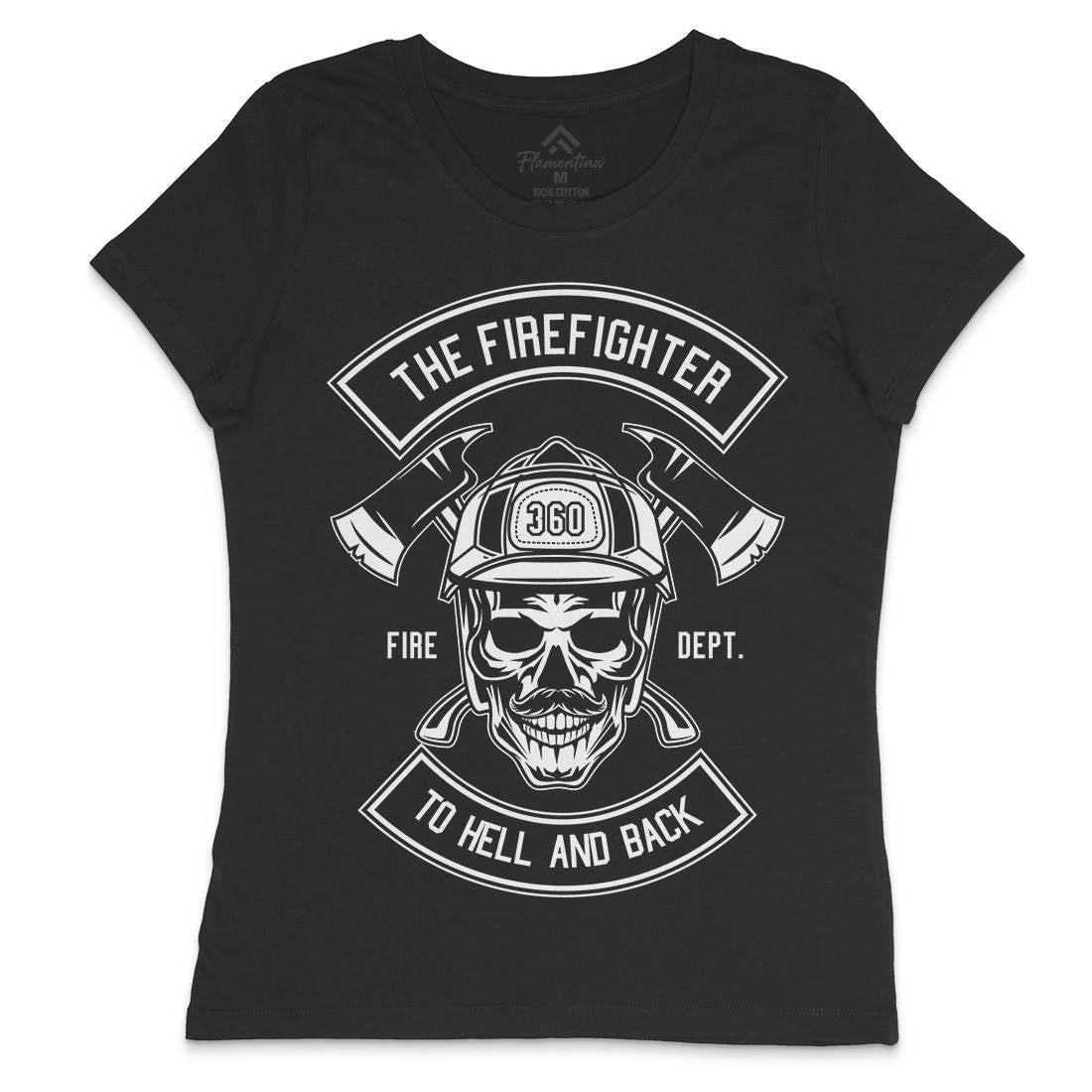 The Fire Fighter Womens Crew Neck T-Shirt Firefighters B651