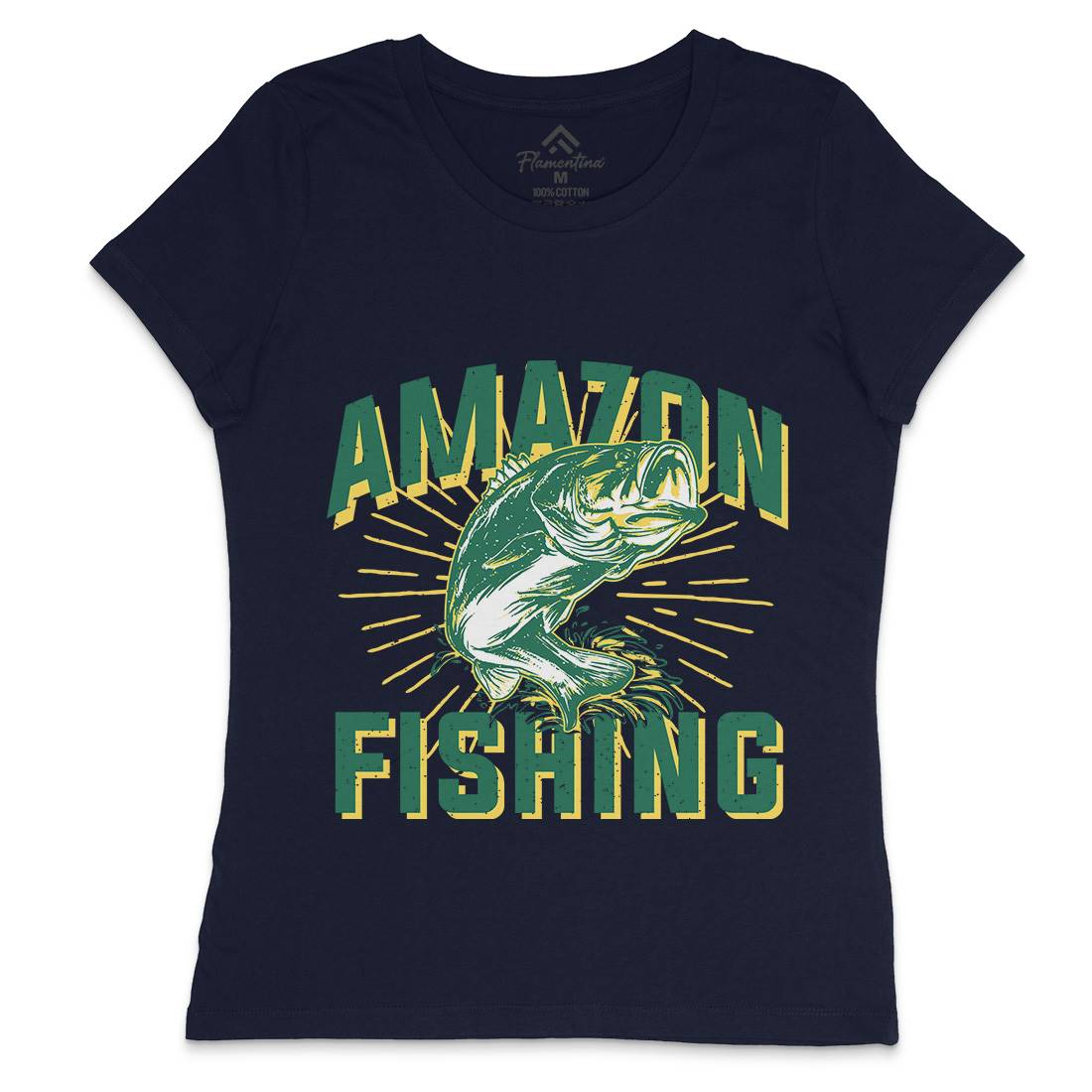 Amazon Womens Crew Neck T-Shirt Fishing B678