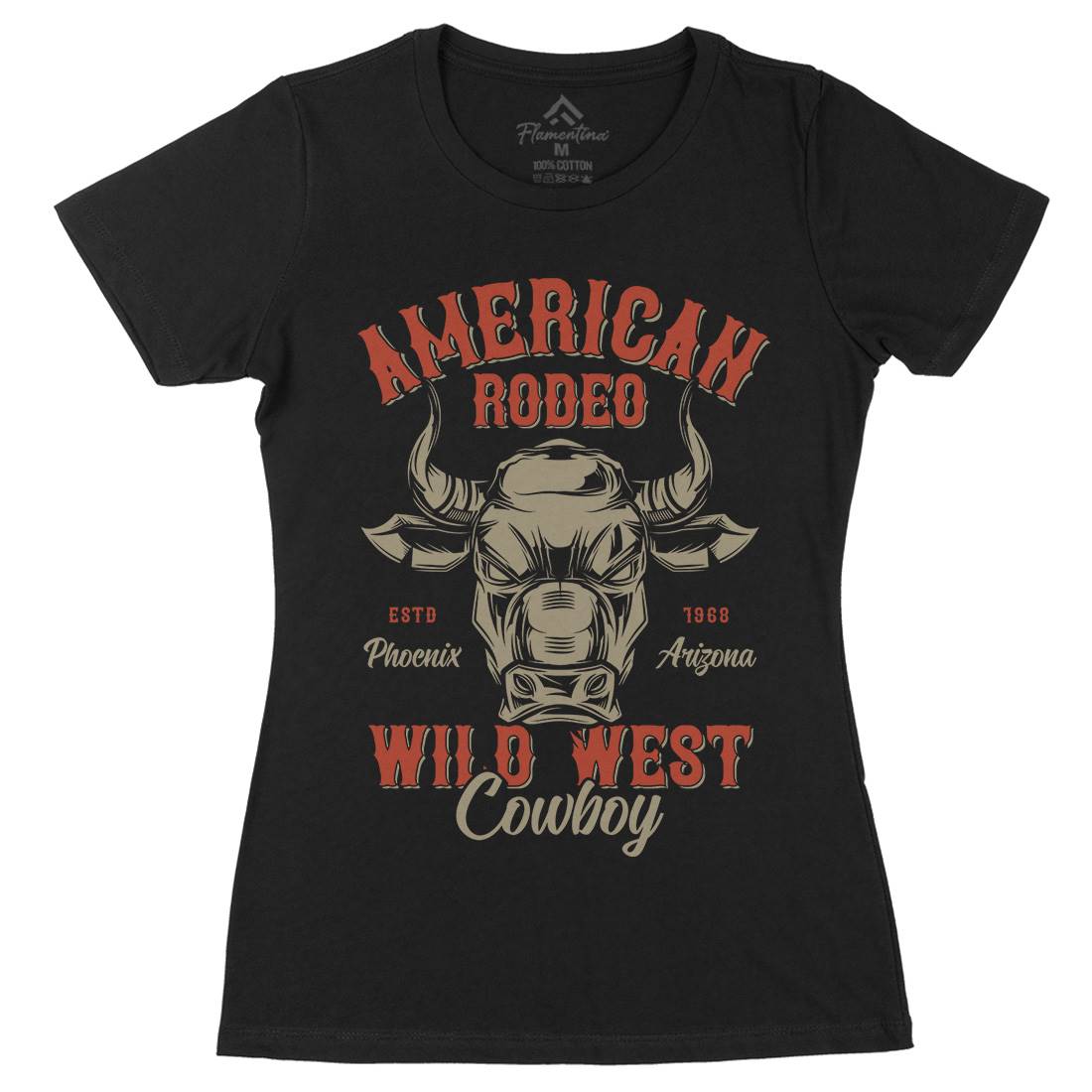 American Bull Womens Organic Crew Neck T-Shirt Animals B800