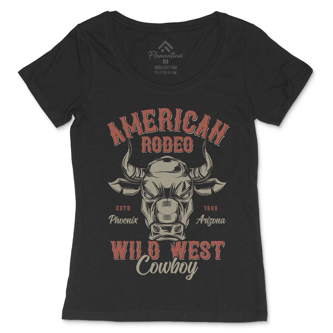 American Bull Womens Scoop Neck T-Shirt Animals B800