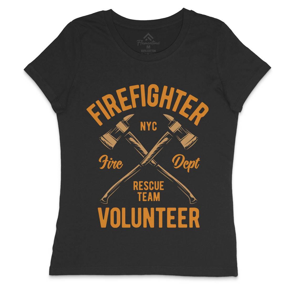 Fire Fighter Womens Crew Neck T-Shirt Firefighters B812