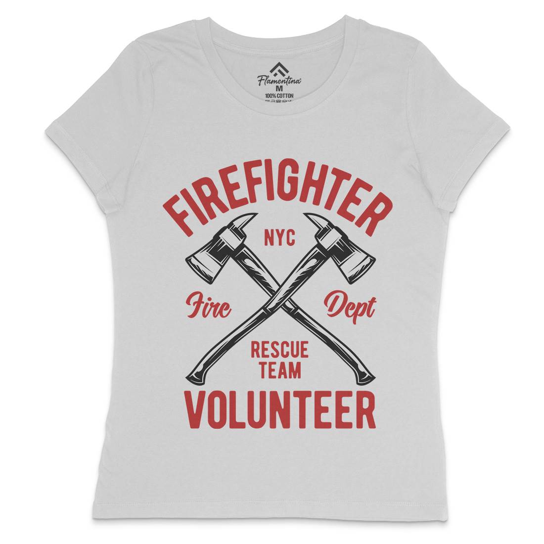Fire Fighter Womens Crew Neck T-Shirt Firefighters B812