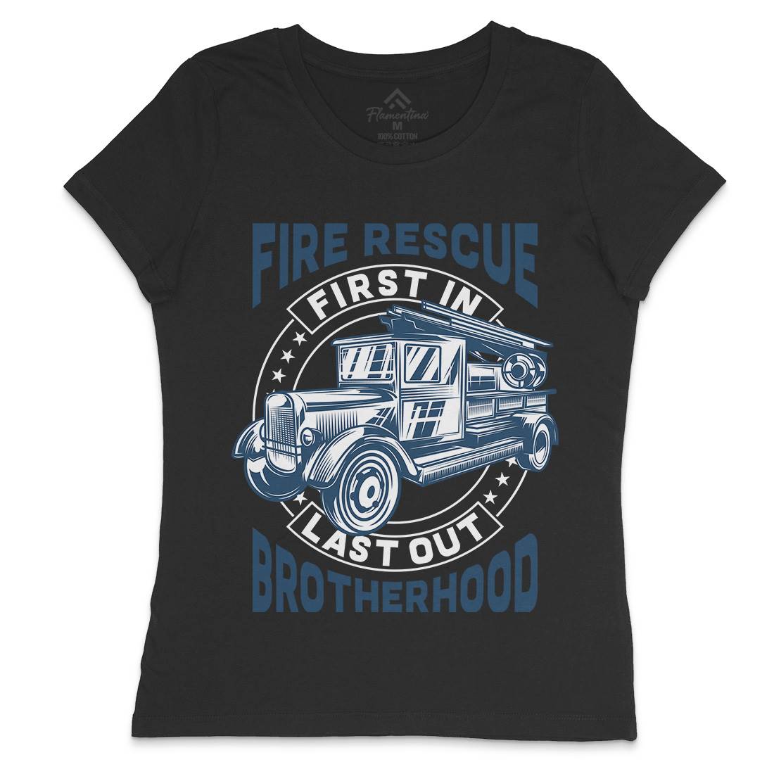 Fire Fighter Womens Crew Neck T-Shirt Firefighters B814