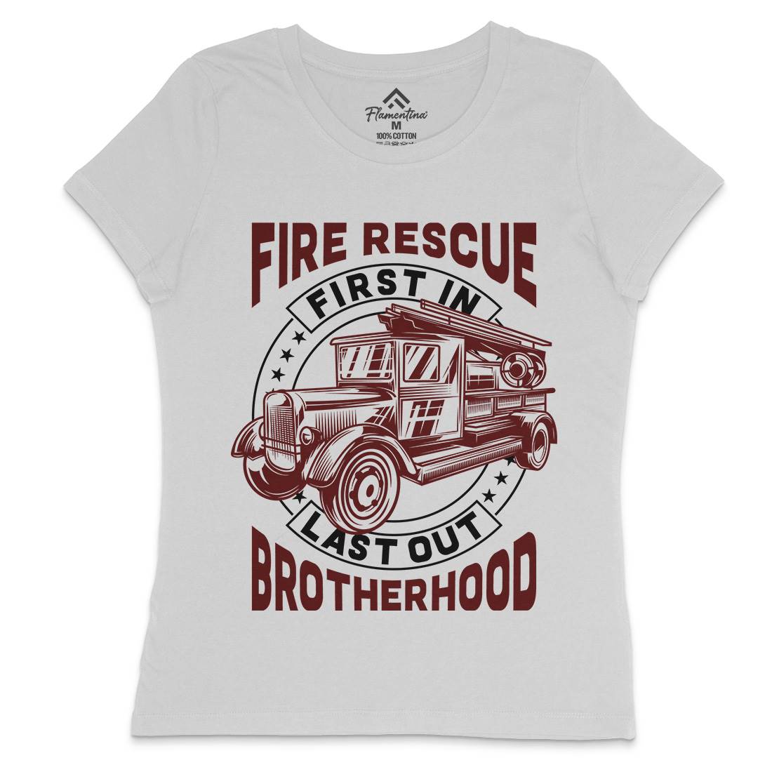 Fire Fighter Womens Crew Neck T-Shirt Firefighters B814