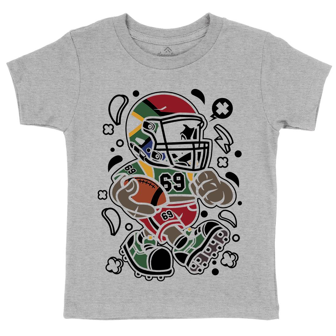 African Football Kid Kids Organic Crew Neck T-Shirt Sport C001