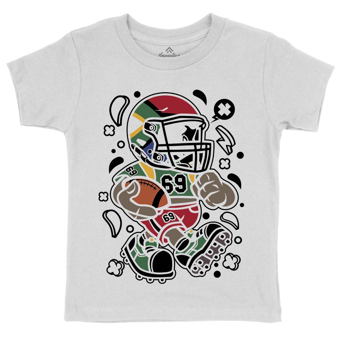 African Football Kid Kids Organic Crew Neck T-Shirt Sport C001