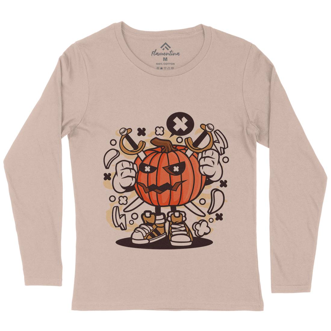 Pumpkins Womens Long Sleeve T-Shirt Halloween C198