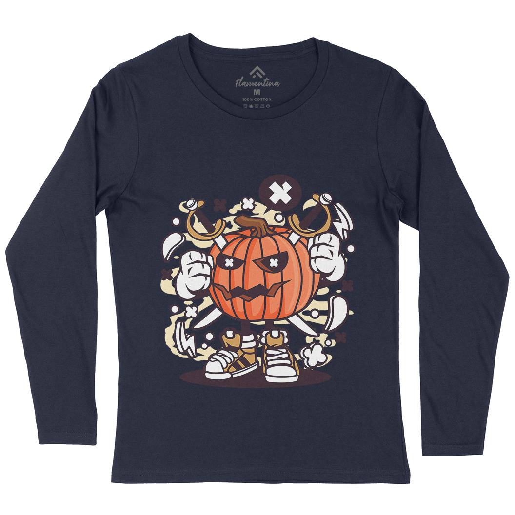 Pumpkins Womens Long Sleeve T-Shirt Halloween C198