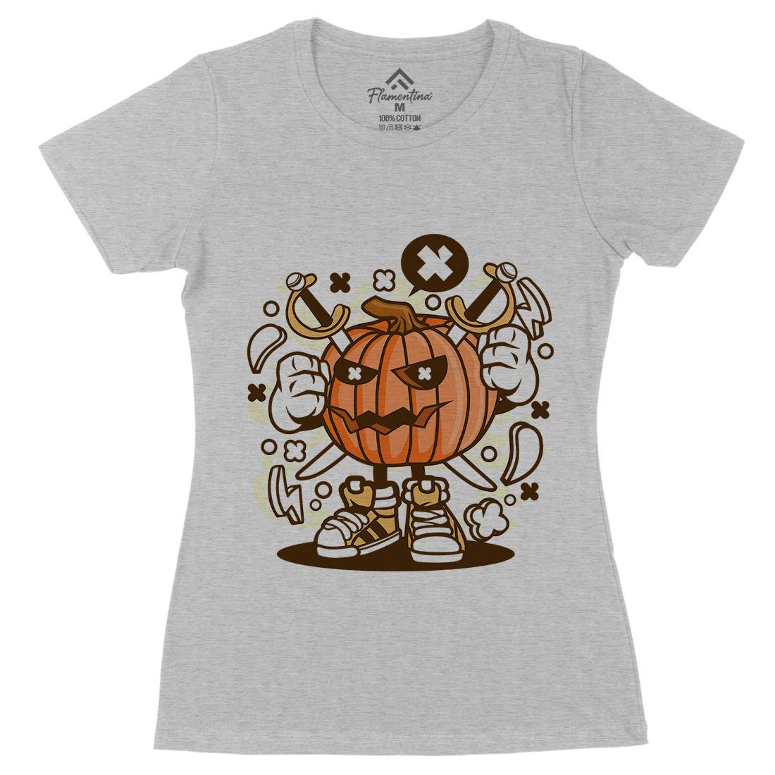 Pumpkins Womens Organic Crew Neck T-Shirt Halloween C198