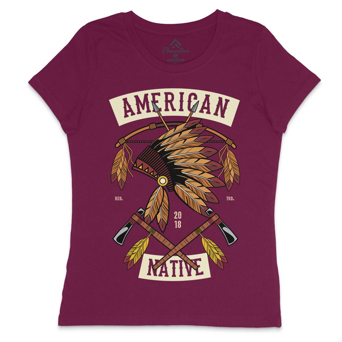 American Native Womens Crew Neck T-Shirt American C303