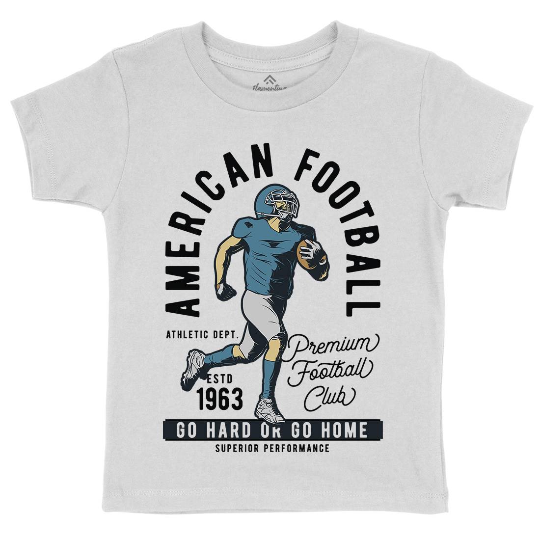 American Football Kids Organic Crew Neck T-Shirt Sport C834