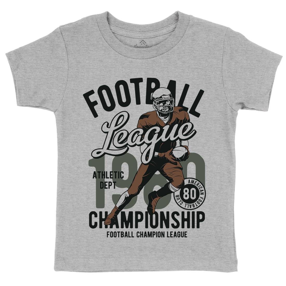 American Football Kids Organic Crew Neck T-Shirt Sport C840