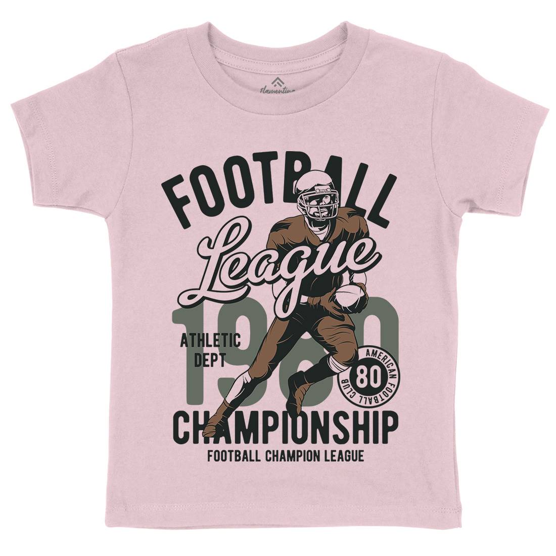American Football Kids Organic Crew Neck T-Shirt Sport C840