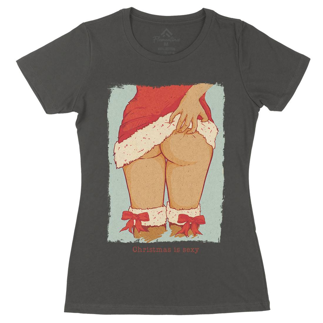 Sexy Womens Organic Crew Neck T-Shirt Christmas C916