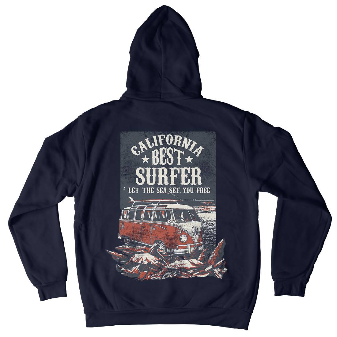 Let The Sea Set You Free Mens Hoodie With Pocket Surf C956