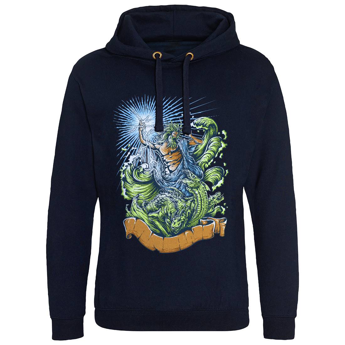 Poseidon Mens Hoodie Without Pocket Navy D067