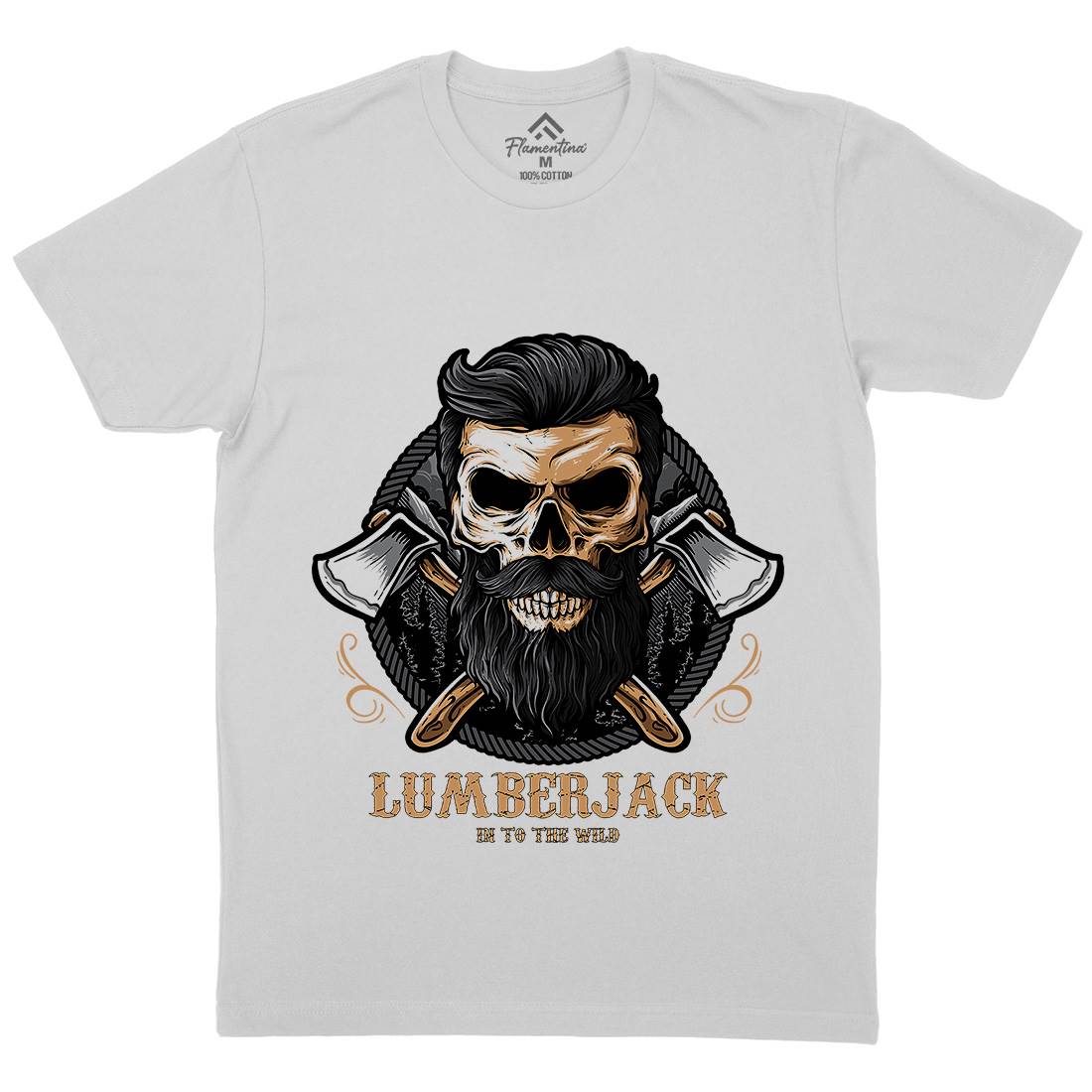 Skull Lumberjack Mens Crew Neck T-Shirt Work D085