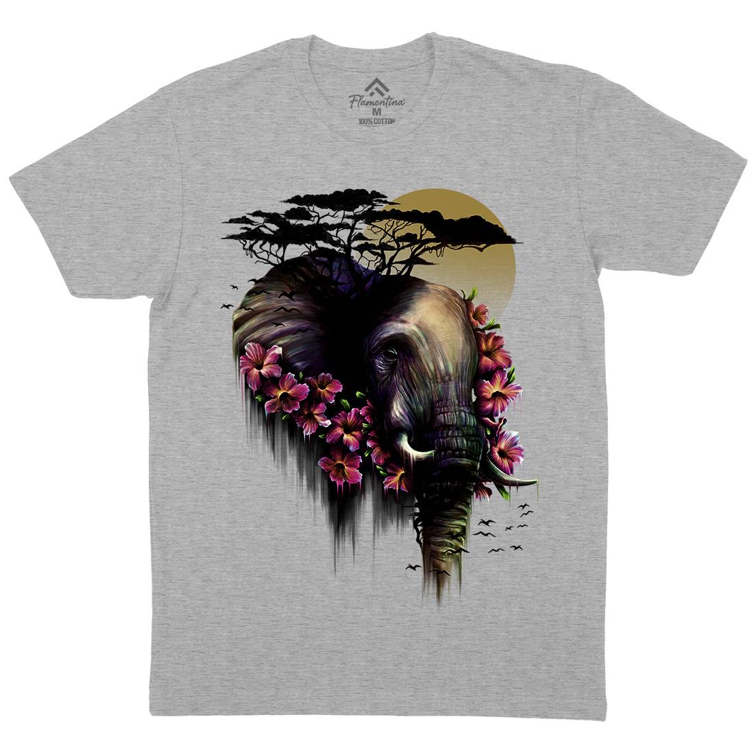 Wild Bloom Mens Crew Neck T-Shirt Nature D091