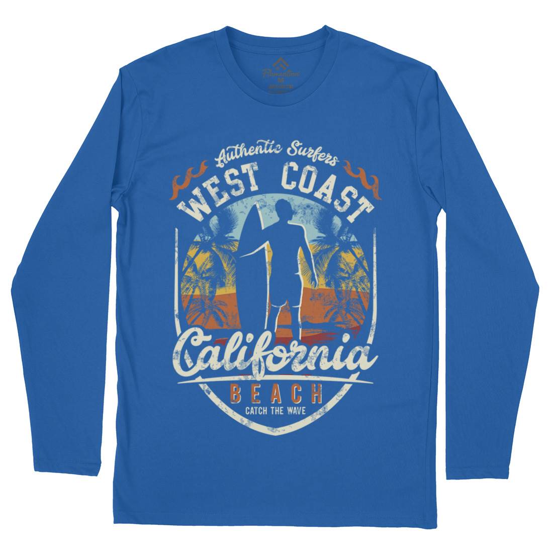 West Coast California Beach Mens Long Sleeve T-Shirt Holiday D095