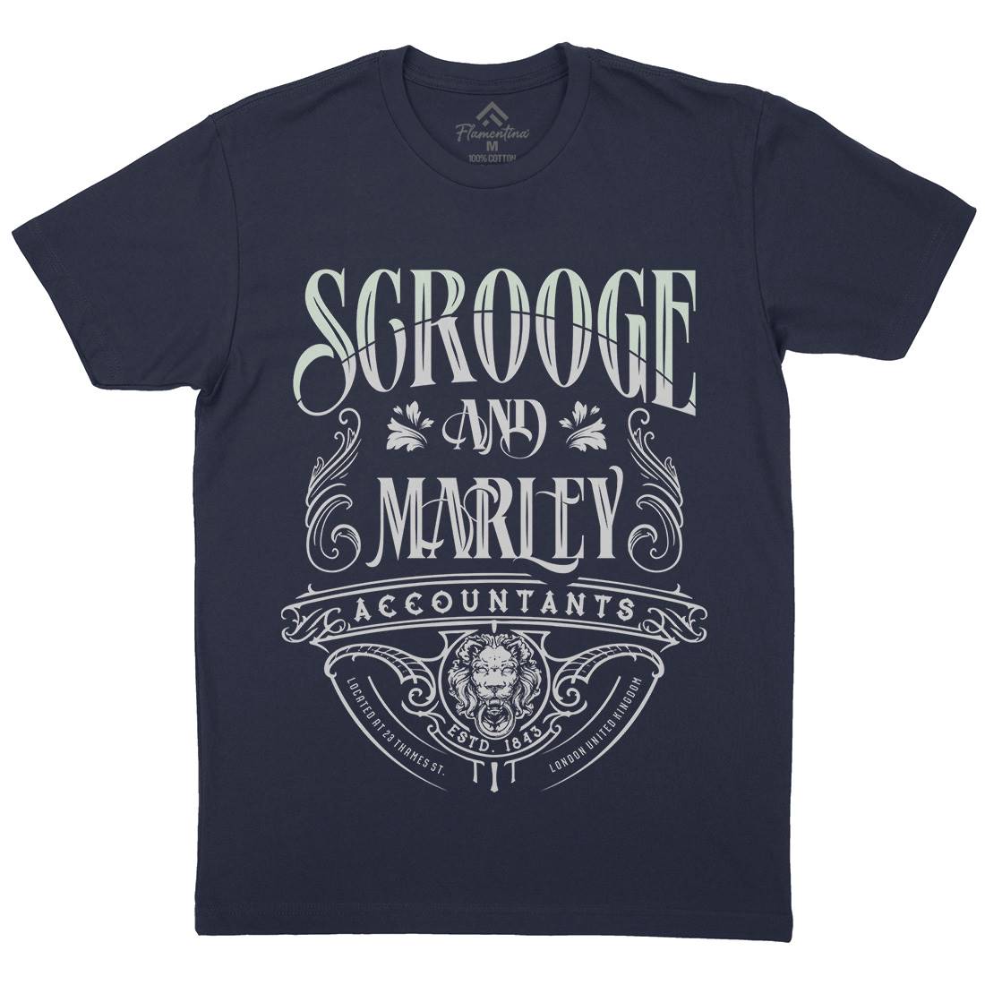 Scrooge And Marley Mens Crew Neck T-Shirt Christmas D100