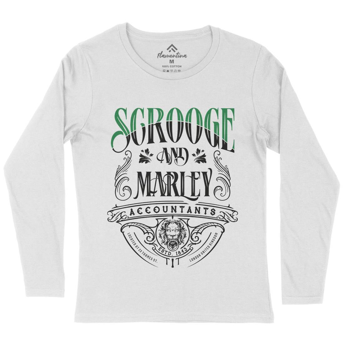 Scrooge And Marley Womens Long Sleeve T-Shirt Christmas D100